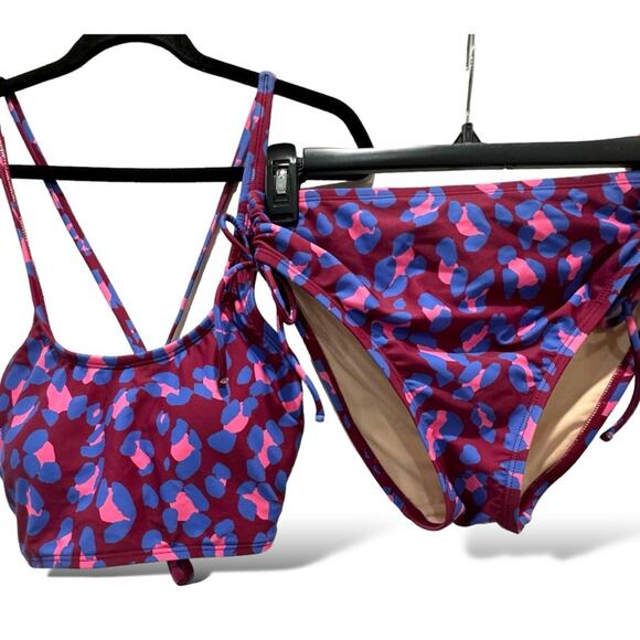 Aqua Couture Bikini Cheetah Energy Cinch Side Hi Waist Small Bikini - Picture 1 of 9